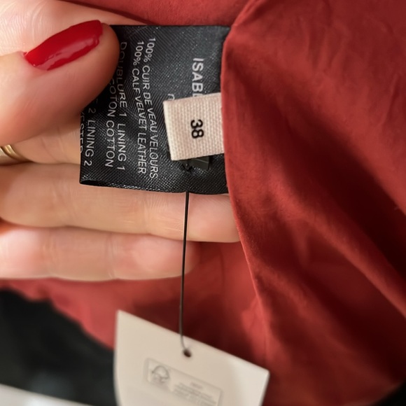 Isabel Marant Étoile Round Neck Black Suede Leather Jacket - Picture 5 of 7